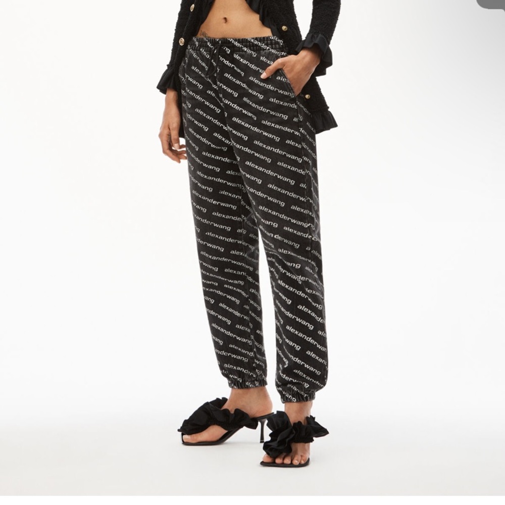 Alexander Wang Logo print jogger in denim XS $395.00